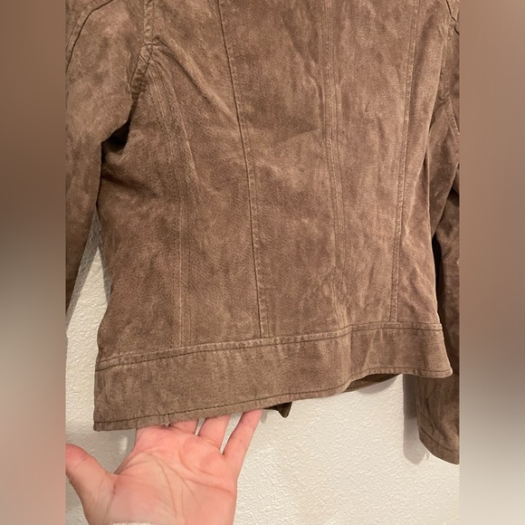 Gorgeous Women's Leather Jacket Medium Brown Tan Suede Motorcycle BlankNyc Moto - Picture 11 of 11